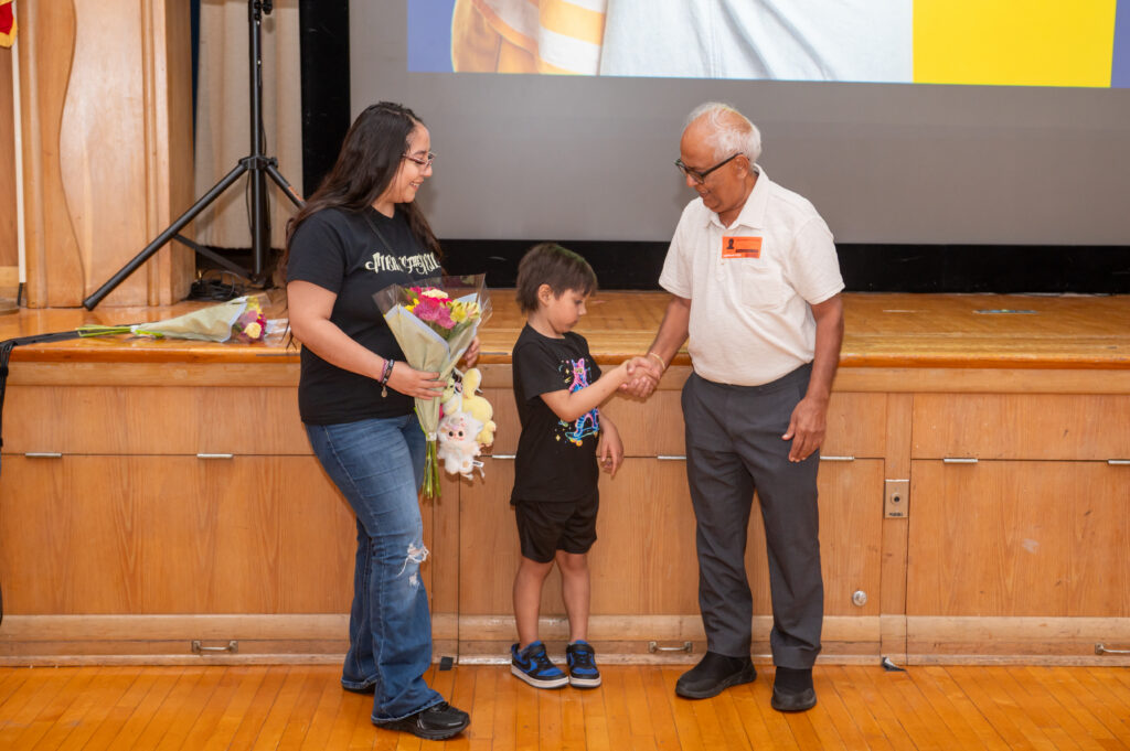 Driscoll Children's patient meets with blood donors who helped save life.